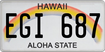 HI license plate EGI687
