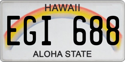 HI license plate EGI688