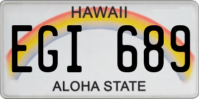 HI license plate EGI689