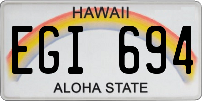 HI license plate EGI694