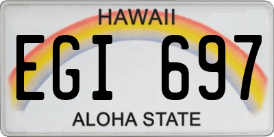 HI license plate EGI697