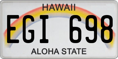 HI license plate EGI698