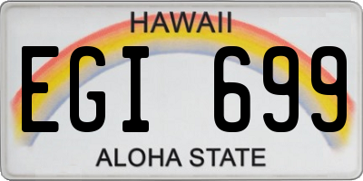 HI license plate EGI699