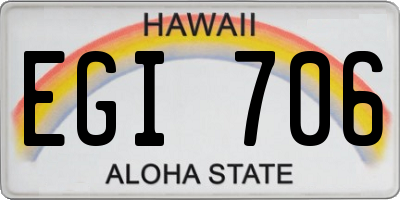 HI license plate EGI706