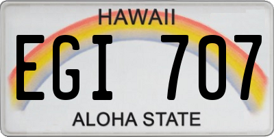 HI license plate EGI707