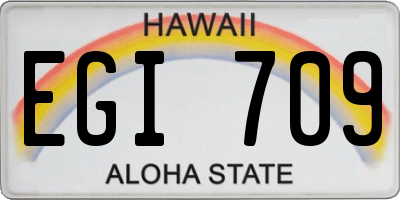 HI license plate EGI709