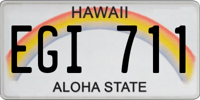 HI license plate EGI711