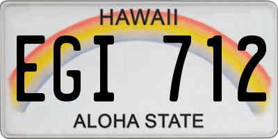 HI license plate EGI712
