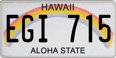 HI license plate EGI715