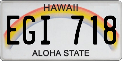 HI license plate EGI718
