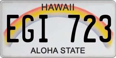 HI license plate EGI723