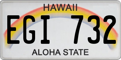 HI license plate EGI732