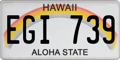 HI license plate EGI739