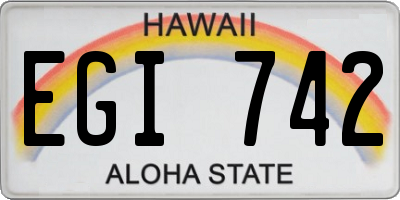 HI license plate EGI742