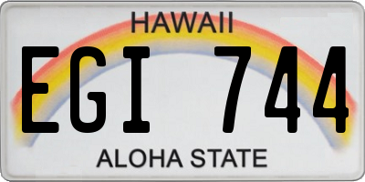 HI license plate EGI744