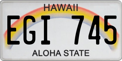 HI license plate EGI745