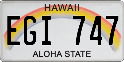 HI license plate EGI747