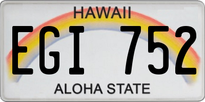 HI license plate EGI752