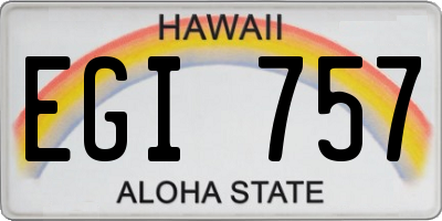 HI license plate EGI757