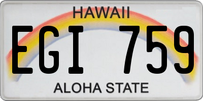 HI license plate EGI759