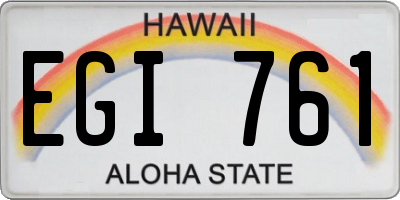 HI license plate EGI761