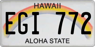 HI license plate EGI772