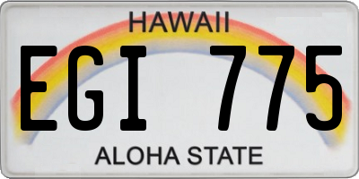 HI license plate EGI775