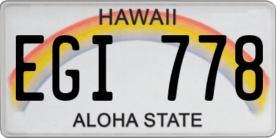 HI license plate EGI778