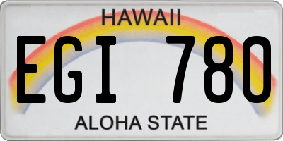 HI license plate EGI780