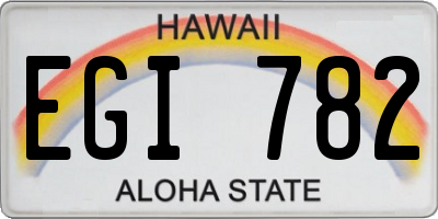 HI license plate EGI782