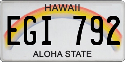 HI license plate EGI792