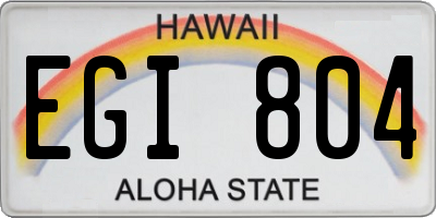HI license plate EGI804