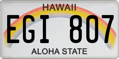 HI license plate EGI807