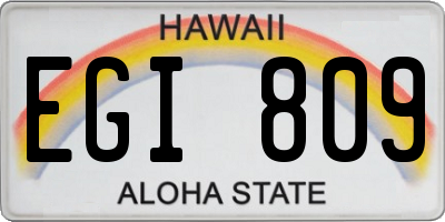 HI license plate EGI809