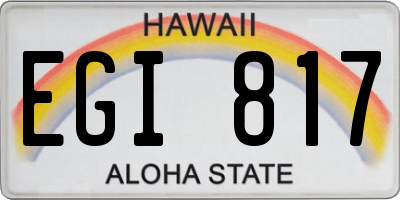 HI license plate EGI817