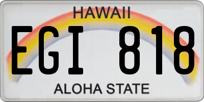 HI license plate EGI818