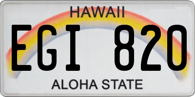 HI license plate EGI820