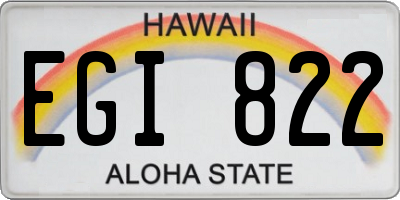HI license plate EGI822
