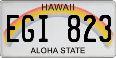 HI license plate EGI823