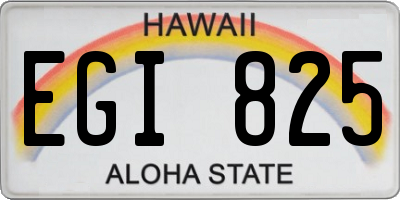 HI license plate EGI825