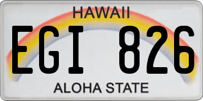 HI license plate EGI826