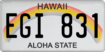 HI license plate EGI831