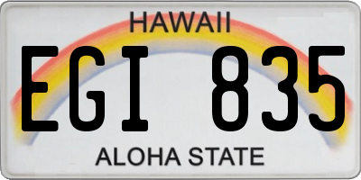 HI license plate EGI835