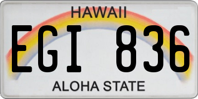 HI license plate EGI836