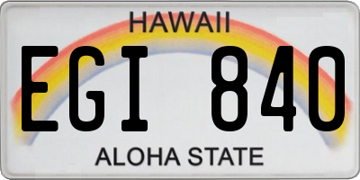 HI license plate EGI840