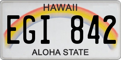 HI license plate EGI842