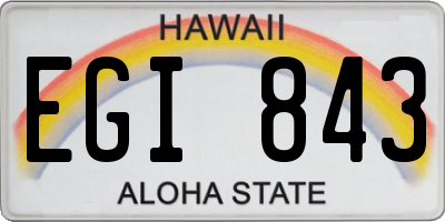 HI license plate EGI843
