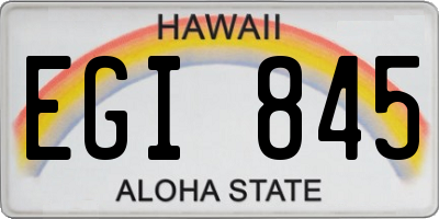 HI license plate EGI845