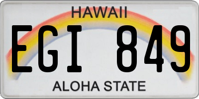 HI license plate EGI849
