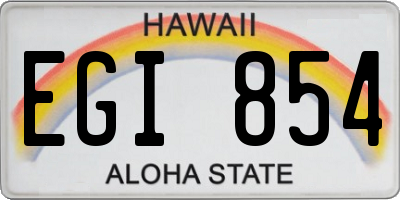 HI license plate EGI854